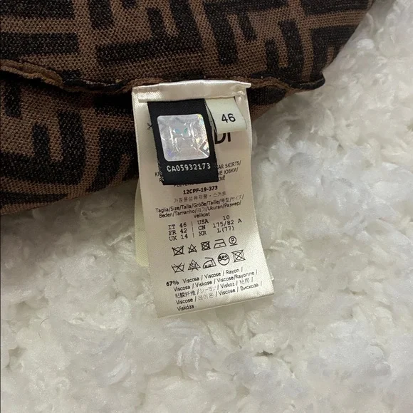 Fendi Brown & Black FF Logo Knit Pencil Skirt - Picture 9 of 9